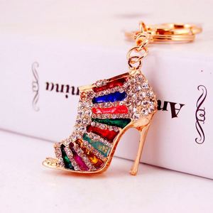 Alloy Rhinestone High Heel Shoes <b>Key</b> <b>Chain</b> Bright Color Oil Dropping Luxury Metal Bag Pendant Small Gift Womens Accessories - Product Image 4