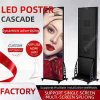Layar LED Poster Ultra HD Stand-Up dengan SDK, Sinkronisasi Musik, untuk Toko Retail, Salon, Bioskop, Pesta, dan Pernikahan
