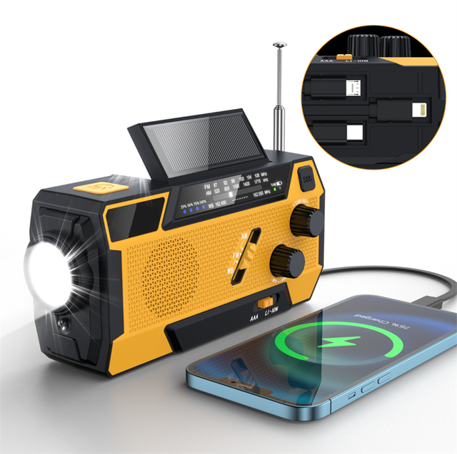 Portable Emergency Radio for Survival Self-Powered Solar Hand Crank Weather Radio with Phone Charger AM/FM/NOAA Radio
