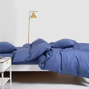 Set di biancheria da letto 4 pezzi eco-friendly per tutte le stagioni in cotone 100% copripiumino di alta qualità lenzuola tessuto stile Design semplice borsa - Product Image 3