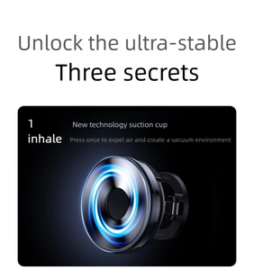 Support magnétique pour téléphone super puissant avec 720 °   Rotation, ventouse et support métallique à trois axes, universel pour voiture/bureau, anti-vibration - Product Image 4