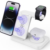Station de charge sans fil de bureau 3 en 1 pour téléphone portable 15W pour iPhone pour Apple Watch pour Airpods Chargeur sans fil pliable