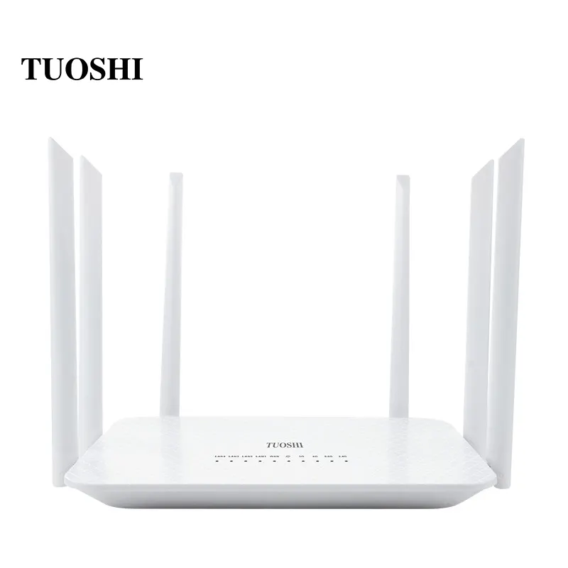 TUOSHI best long range 1200Mbps high speed home sim slot unlocked dual band wireless 3g 4g wifi router lte Support 32 devices