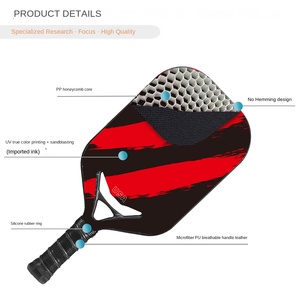 Raket pilih serat karbon T700 terintegrasi padat panas Tanpa Batas dengan dua lubang wajah tersenyum dan lapisan sandblast - Product Image 4