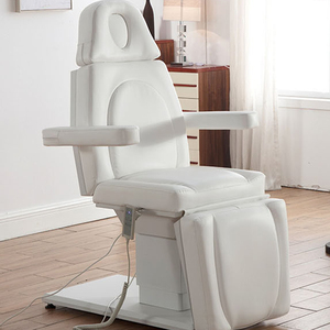 Fauteuil de beauté électrique blanc en cuir PU, lit de soin du visage réglable pour salon et usage domestique - Product Image 1