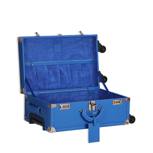 Maleta de Viaje Personalizada de Cuero Azul Retro con Ruedas 360 y Candado de Combinación - Product Image 2