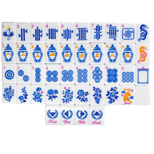 Juego de Mahjong Plegable Portátil de Lujo Estilo Americano, Diseño Moderno Azul, Melamina, Plástico Acrílico, Resistente al <span class=keywords><strong>Agua</strong></span>, Duradero, 4 - Product Image 6