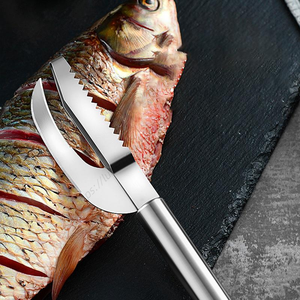 Vente en gros LMK059 Accessoires de cuisine Écailleur à poisson en acier inoxydable, nettoyeur, éplucheur, coupe-écailles - Product Image 1