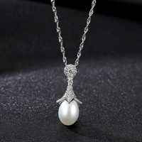 Collar de Plata de Ley S925 con Perla Natural de Agua Dulce y Circonita Cúbica, Estilo Minimalista, Joyería de Lujo para Mujer, Cadena para Clavícula