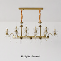 Lustre vintage en cristal style bougie pour salon, salle à manger, îlot de cuisine, villa