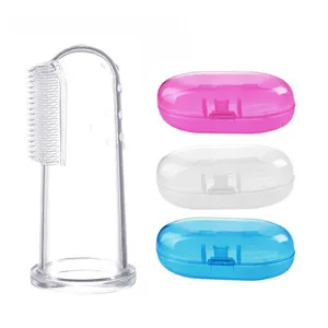 Food grade 0-2 years old baby finger toothbrush silicon finger toothbrush for baby oral hygiene Baby toothbrush set
