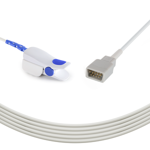 Kompatibel untuk Datex Ohmeda OXY-F-DB Male 9-Pin SpO2 <span class=keywords><strong>Probe</strong></span> SAS-F Klip Reusable Sensor Spo2 Dewasa untuk Penggunaan Pasien - Product Image 3