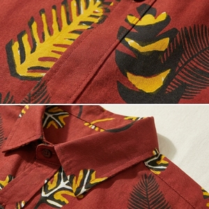 Great Sales Tremendous Cost Camp Collar Short Sleeve Sustainable Abstract <b>Repeat</b> Pattern Tropical Mens Shirt Cotton - Product Image 3