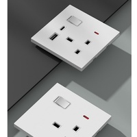 Prise murale standard britannique BS, simple ou double, 13A, avec double port USB, prise universelle 1 gang, interrupteur français