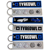Llavero de tela personalizado con logotipo bordado, diseño de fabricación de calidad a buen precio, llavero tejido tipo Jet Tag