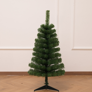 New Arrival Flat-Tip Solid PVC <b>Tabletop</b> Christmas <b>Tree</b> with Plastic Base, Xmas Decoration for Living Room & Bedroom - Product Image 1