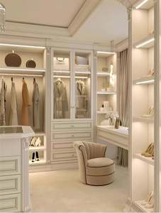 Armoire de dressing haut de gamme en verre translucide, style luxe léger français, blanc crème, assorti - Product Image 2