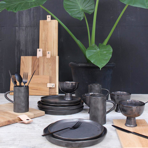 Simple nordique conception irrégulière forme ronde en céramique en grès ensemble de vaisselle pour la maison et le restaurant - Product Image 6