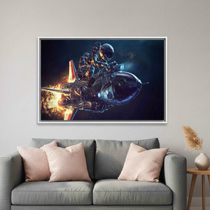 Stellar Personalized Astronaut Canvas Art: Space Print, Gold <b>Frame</b>,WHITE FRAMED CANVAS - Product Image 3