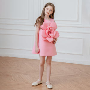 <span class=keywords><strong>Boutique</strong></span> Girls Clothes New Simple Trendy 3D Flower a Line <span class=keywords><strong>Pasarela</strong></span> Vestido de rendimiento Diseño de vestido de alta calidad Vestidos para niñas - Product Image 6