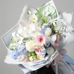 Изготовленные на заказ водонепроницаемые подарочные Цветочные букеты рулонная бумага упаковка нетканые корейские розы цветы упаковочная бумага
