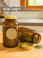 Bocaux de rangement Ensemble en verre Bocaux bruns 400ml Bouteille en verre brun étanche à l'humidité pour le stockage des épices, des herbes, du thé, du café et des noix avec logo Couvercle