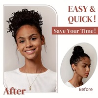 Vente chaude frisé vague profonde chignon africain désordonné frisé cordon queue de cheval perruque synthétique Extension de cheveux accessoire de cheveux