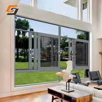 Ventanas correderas grandes de aleación de aluminio GS con vidrio templado Doble