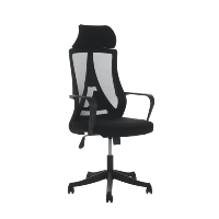 Chaise de bureau ergonomique moderne à dossier haut en maille, pivotante, avec hauteur réglable et base en maille pour mobilier de bureau administratif