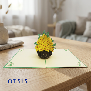 Panier de fleurs tendance, carte pop-up 3D marguerite, papier artistique fait main, toutes tailles, toutes couleurs, design personnalisé, cadeaux pour la Fête des Mères, vente en gros - Product Image 5