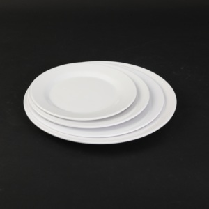 Assiettes en Mélaminé Incassables de Qualité <span class=keywords><strong>Alimentaire</strong></span>, Assiette Plate Ronde Blanche en Gros pour Restaurant, pour Mariage - Product Image 4