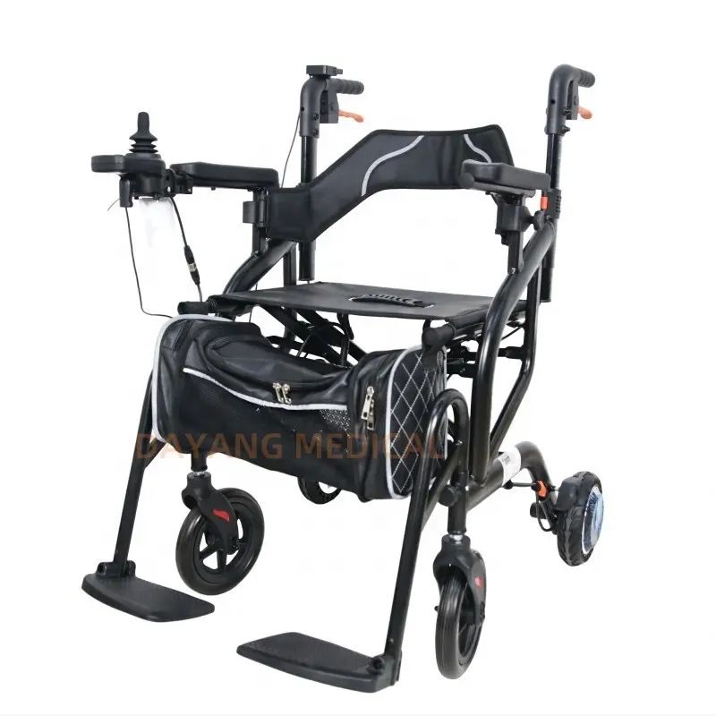 Portable Convenient Ultra Lightweight Handicapped Disabled Wheelchair Rollator Walker with 4 Wheels Seat for Elderly