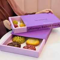 Boîte à biscuits personnalisée avec logo, boîte à pâtisserie biodégradable en papier pliable, boîtes d'emballage pour biscuits feuilletés avec séparateurs