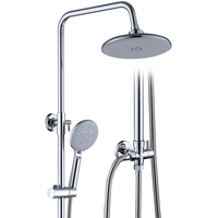Système de douche en cuivre à trois vitesses, eau froide uniquement, avec pommeau de pluie et douchette à main G1/2 pour salle de bain d'hôtel