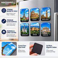 Aimant de réfrigérateur souvenirs de lieux touristiques du monde : France, Italie, Royaume-Uni, Allemagne, Espagne, Grèce – Idéal pour les boutiques, les cadeaux, la vente au détail et l'usage touristique