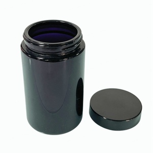 Venta al por Mayor de Frascos de Vidrio para Crema de Boca Ancha en Color Violeta Oscuro de 50 ml, 100 ml, 200 ml y 250 ml, Frascos de Vidrio Negros para Crema con Tapa de Baquelita - Product Image 5