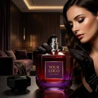 Parfum pour femme de luxe à étiquette privée, dégradé violet, parfum longue durée, vente en gros, fournisseur d'usine, boîte en velours violet personnalisée