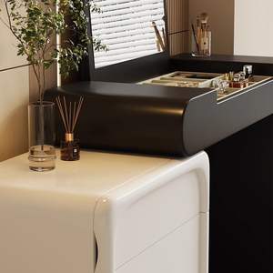 Coiffeuse en bois massif <span class=keywords><strong>avec</strong></span> <span class=keywords><strong>commode</strong></span> intégrée Crème Style vintage pour petites chambres Nouveau <span class=keywords><strong>bureau</strong></span> de maquillage à rabat - Product Image 5