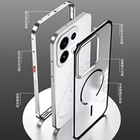 Casing Pelindung Magnetik Elastis Berbahan Metal untuk OPPO RENO 16 16Pro X9 ULTRA, Anti Benturan, Transparan, Berbahan PC Doff, Pelindung Belakang Ponsel
