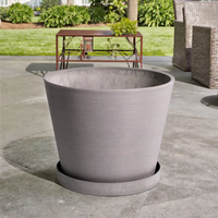 Pot de fleurs en plastique, nouveau design, pour plantes tropicales d'intérieur, avec trou de drainage et soucoupe.