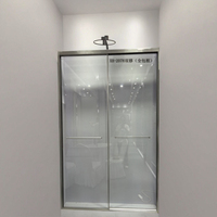 Porte coulissante en acier inoxydable, verre trempé, luxe moderne, pivotante, pour hôtel