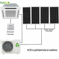 Nouveau climatiseur cassette de plafond ACDC 4 voies à énergie solaire 2026, refroidissement uniquement, extérieur, 2-5 tonnes pour hôtel, supermarché, villa