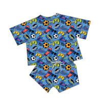 Ensembles de pyjamas familiaux imprimés Cartoon Monster Truck Adventure, vêtements de détente côtelés assortis avec cordon de serrage, pyjamas quotidiens adaptés aux enfants