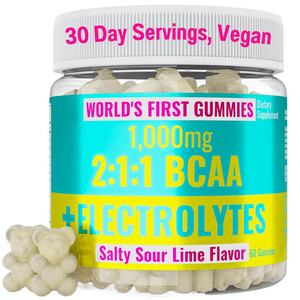 גומי קריאטין BCAA מותאם אישית עם אלקטרוליטים, דל נתרן, 50 גרם חלבון, להתאוששות אנרגטית לגברים, 60 יחידות - Product Image 1