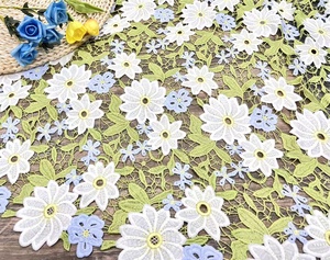 ผู้ผลิตจัดหาผ้าปักลายดอก<span class=keywords><strong>ชบา</strong></span><span class=keywords><strong>สาม</strong></span><span class=keywords><strong>สี</strong></span>แบบละลายน้ำได้สำหรับฤดูใบไม้ผลิและฤดูร้อน ผ้าปักลายฉลุสำหรับชุดแฟชั่น - Product Image 2