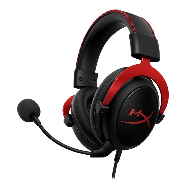 Hyper X Cloud II Black and Red USB Wired Over-Ear Headphone Gamer Headset with Waterproof Features