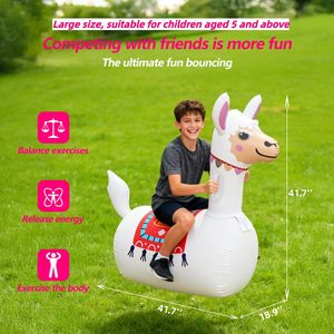 Inflatable Bouncy Leopard <b>Alpaca</b> Hopper <b>Toys</b> Heavy Duty Ride On Jumping Animal with Air Pump 220lbs Capacity Indoor Outdoor Gift - Product Image 5