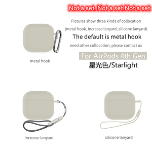 Para Apple <span class=keywords><strong>Airpods</strong></span> 4 Funda para auriculares Estuche para auriculares Caja <span class=keywords><strong>de</strong></span> <span class=keywords><strong>carga</strong></span> protectora suave <span class=keywords><strong>con</strong></span> llavero - Product Image 6