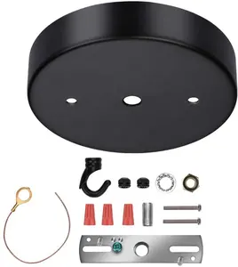 Kit de dosel de luz negro, placa de techo de araña Vintage, dosel de Luz Retro, con todo el Hardware de montaje para luz colgante/Chand