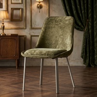 Chaises de salle à manger contemporaines avec dossier, coloris vert menthe, rembourrées et chaises de dîner design créatif